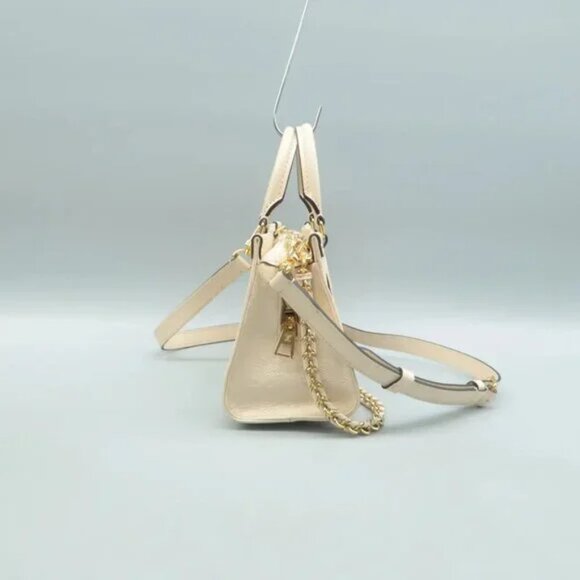 Auth Louis Vuitton Onthego East West Beige Monogram Leather Satchel 3023-10424 - Picture 4 of 12